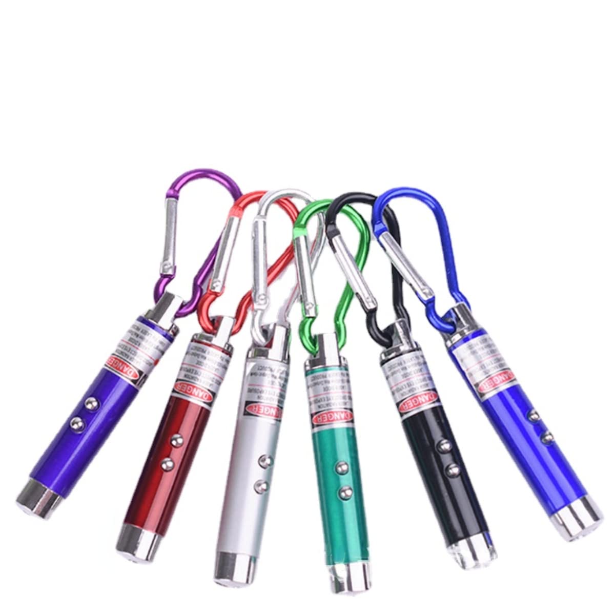 Wnzqk 6 Pcs Cat Toys Laser Pointer Mini Keychain Laser Pointer Led Flashlight Dog Cat Laser Toy Pet Remote Control Laser (6 Pcs