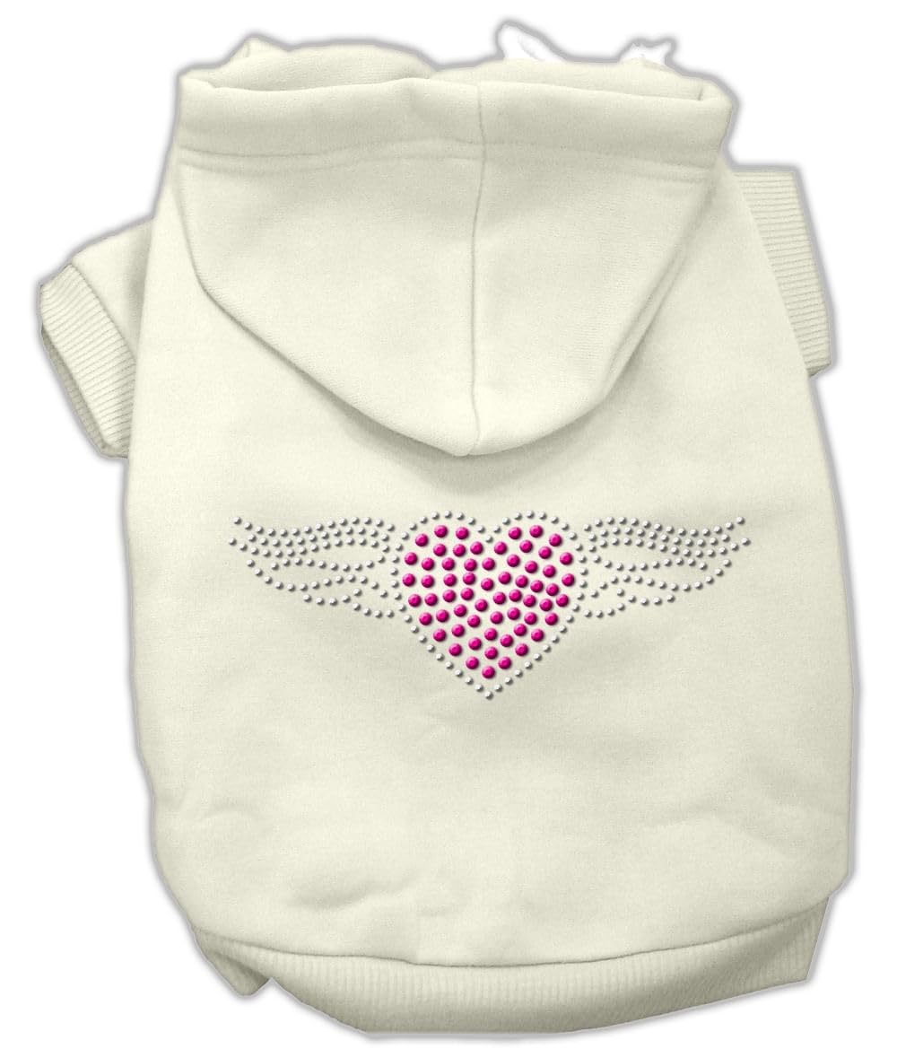 Pet, Dog & Cat Hoodie Rhinestone, &quot;Aviator&quot; Cream MD (6-10 lbs.)