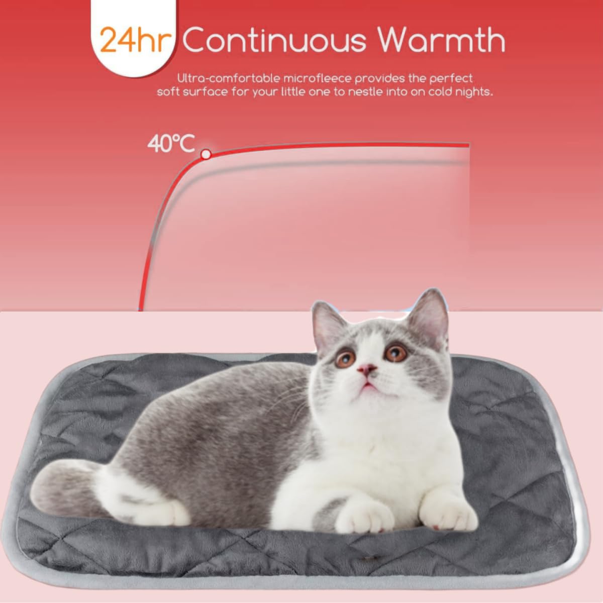 Uubei Thermal Mat Reflective Pet Heat Pad Self Heating Pad Non-Slip Washable Self Heating Mat For Indoor Dogs And Cats 27.5''X19