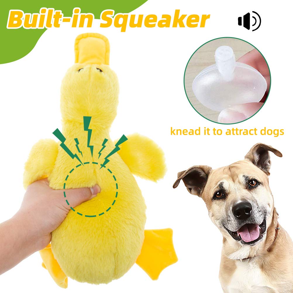 Mihachi Plush Squeaky Dog Duck Toys - Stuffed Pet Toy Duck Interactive Gifts For Dog Birthday Dogs Puppy Biting Chew Toys - For Medium And Large Dogs
