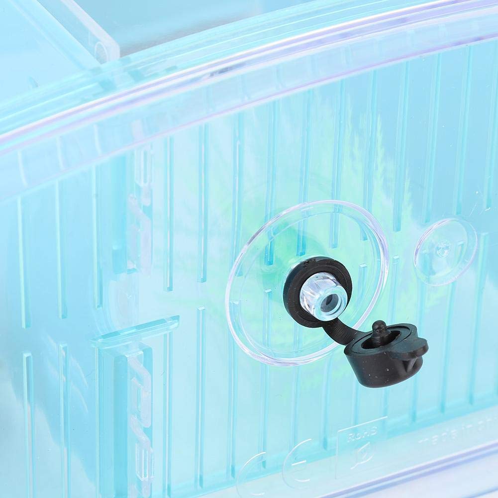 Fish , Desktop Transparent Breeding Fish , Mini Acrylic For Small Fishes With Led Light With Water Change Valve For Betta(Blue)