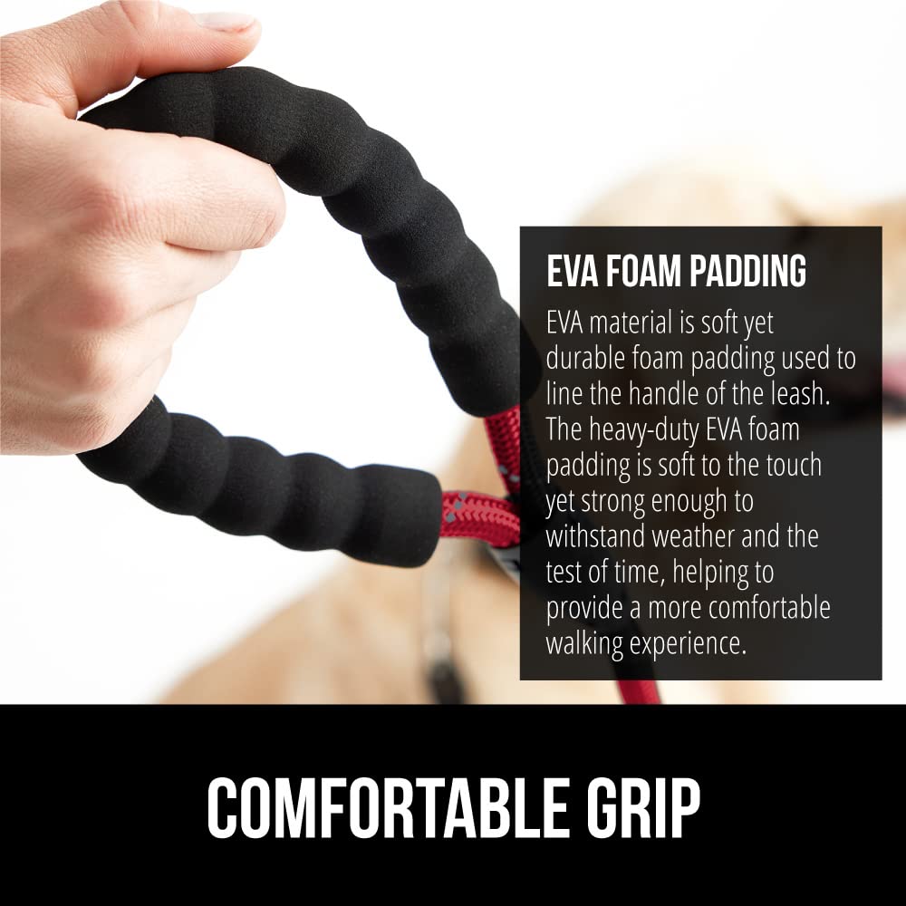 Gorilla Grip Dog Leash, Heavy Duty Reflective Rope Leashes For Large, Medium, Small Breed Dogs, Puppy Training Essential For Wal