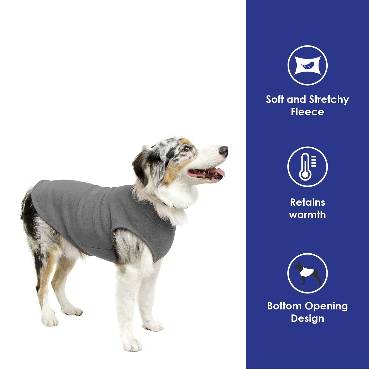 Gooby Stretch Fleece Vest Dog Sweater - Gray, 5X-Large - Warm Pullover Fleece Dog Jacket - Winter Dog Clothes For Small Dogs Boy Or Girl - Dog Sweaters For Small Dogs To Dog Sweaters For Large Dogs