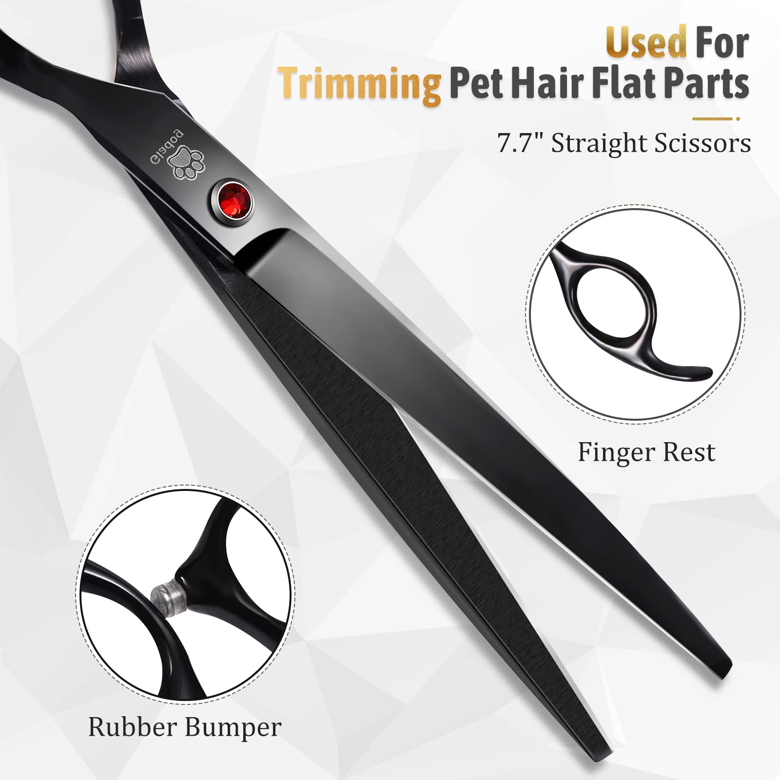Dog Grooming Scissors Kit With Safety Round Tips, Gladog Professional 6 In 1 Grooming Scissors For Dogs, Sharp And Heavy-Duty Do