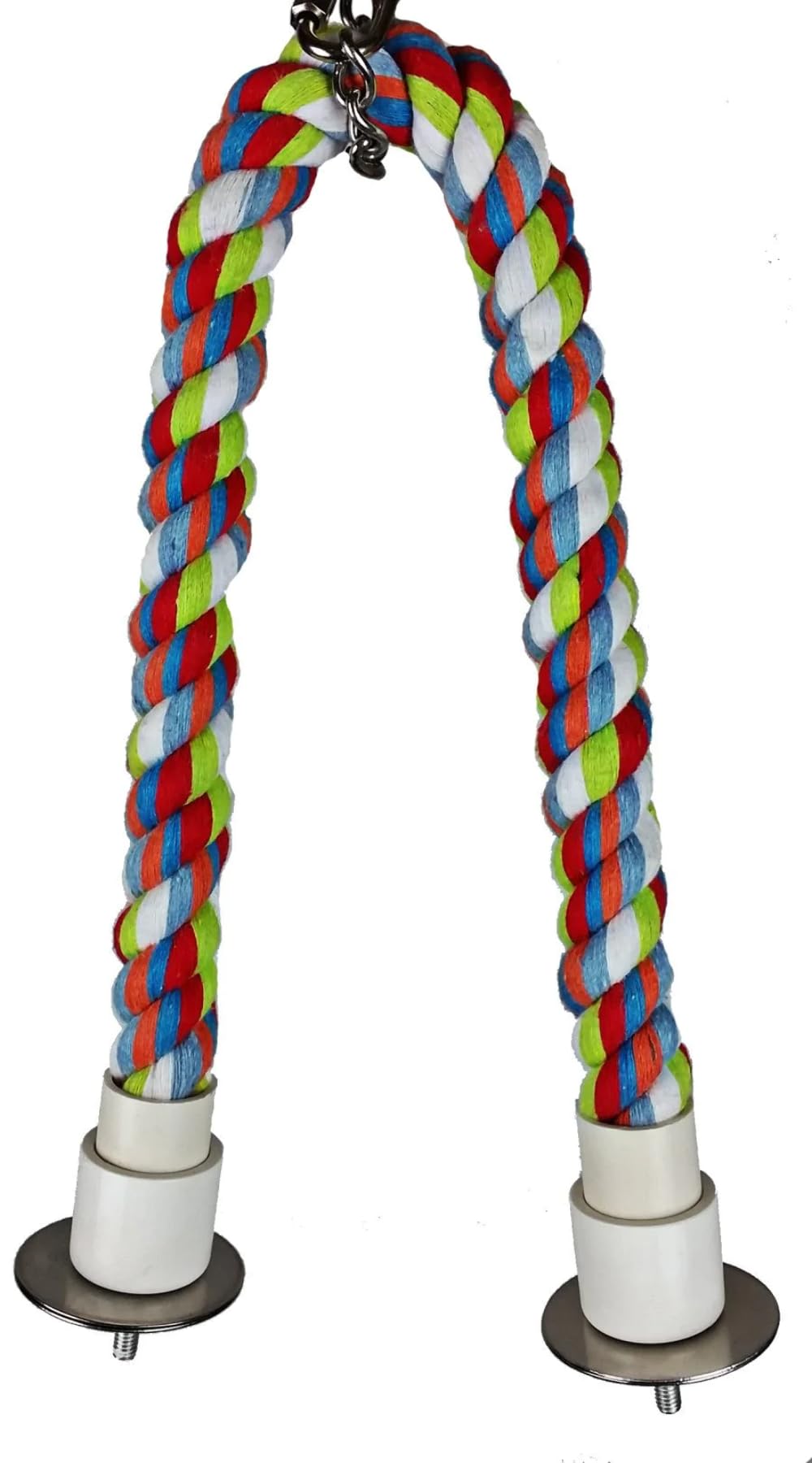 A&E Cage Company Hb572 Happy Beaks Cotton Cable Bird Perch, 0.75 By 32', Multicolor