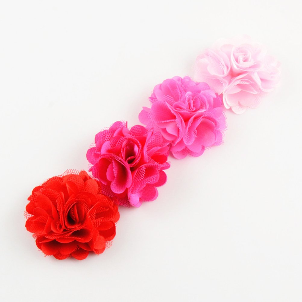 Pet Show 2' Valentines Small Dogs Flower Collar Accessories For Cat Puppies Rabbit Pigs Collars Bows Grooming Supplies Red Rose Hotpink Pink For Girls Pack Of 4
