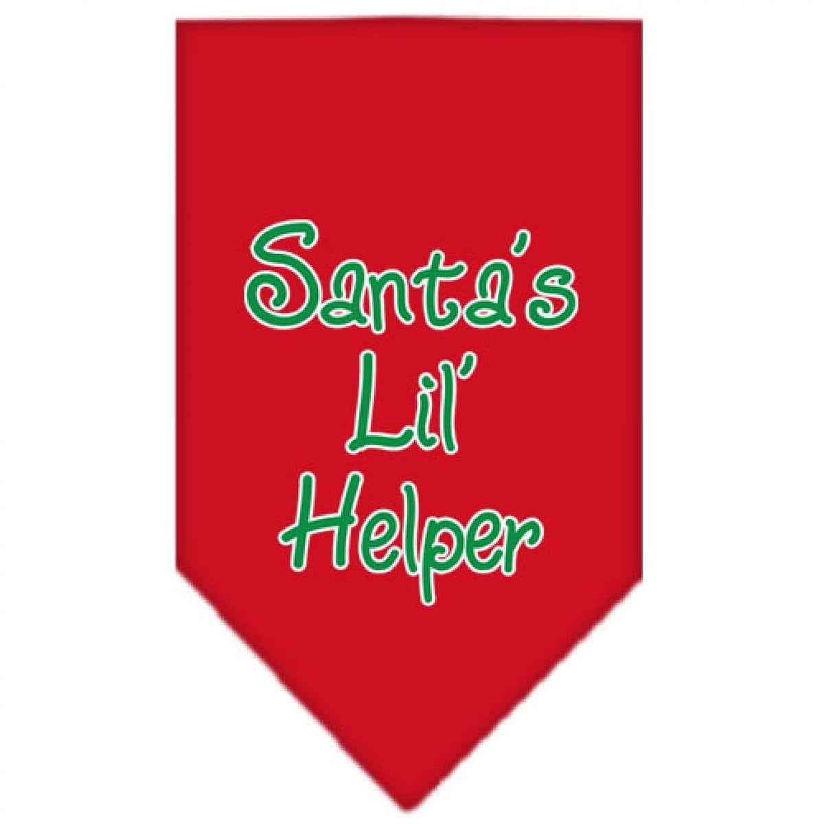 Christmas Pet and Dog Bandana Screen Printed, &quot;Santa's Lil Helper&quot; Red Large