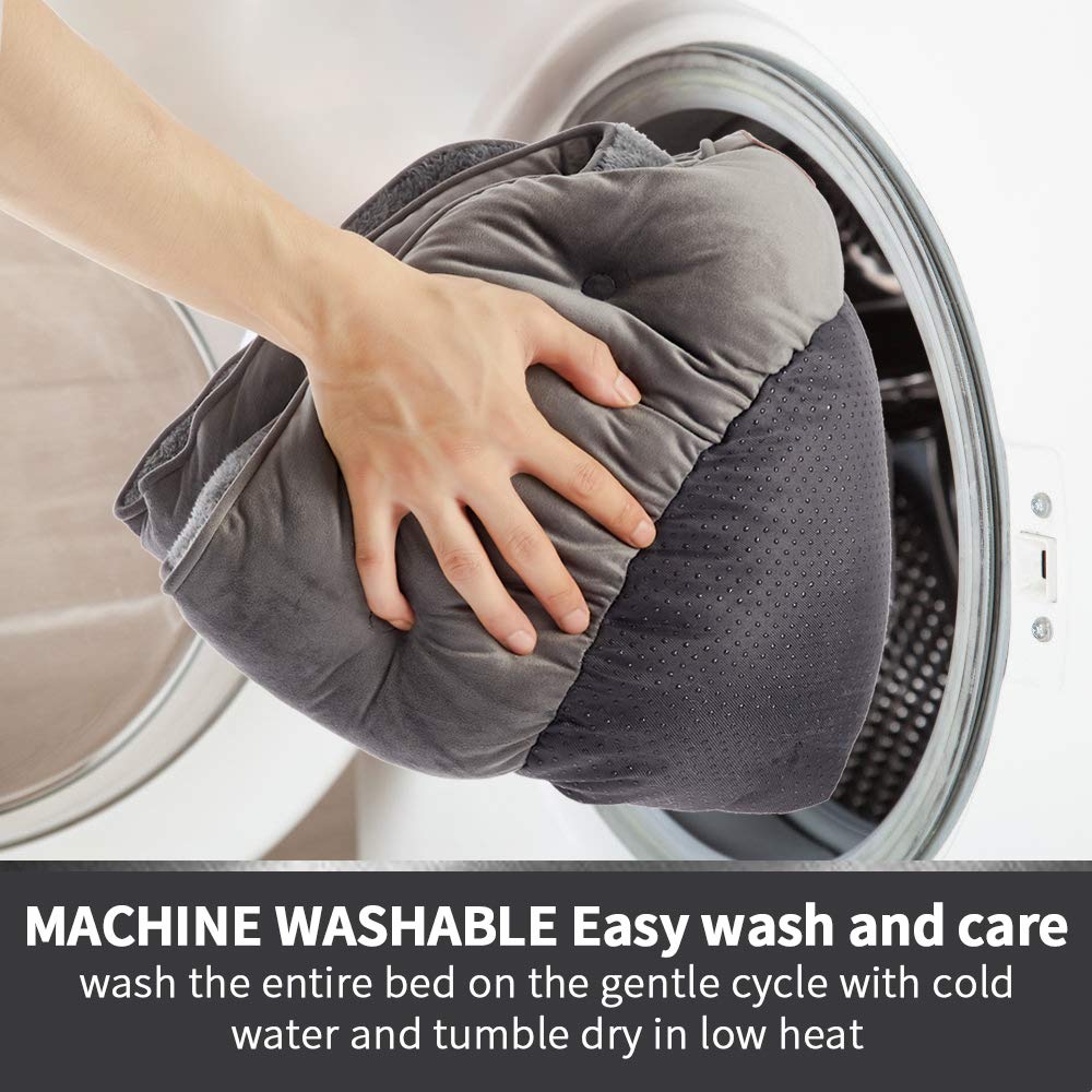 Asvin Small Dog Bed For Small Dogs, Cat Beds For Indoor Cats, Pet Bed For Puppy And Kitty, Extra Soft & Machine Washable With Anti-Slip & Water-Resistant Oxford Bottom, Grey, 20 Inches