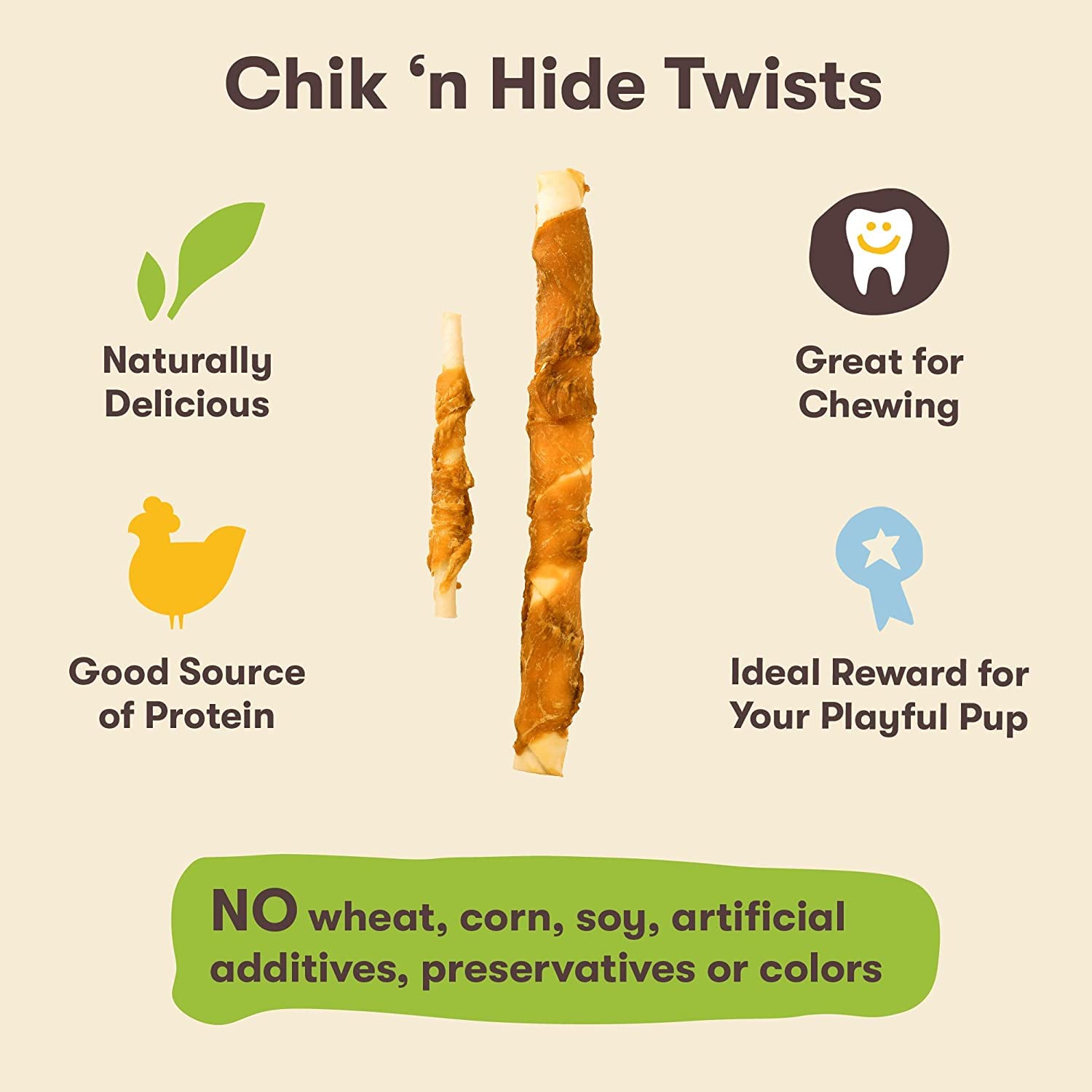 Pet n Shape Hide Twists - Chicken Wrapped Rawhide Dog Treats - Small Twist - 2 Pounds