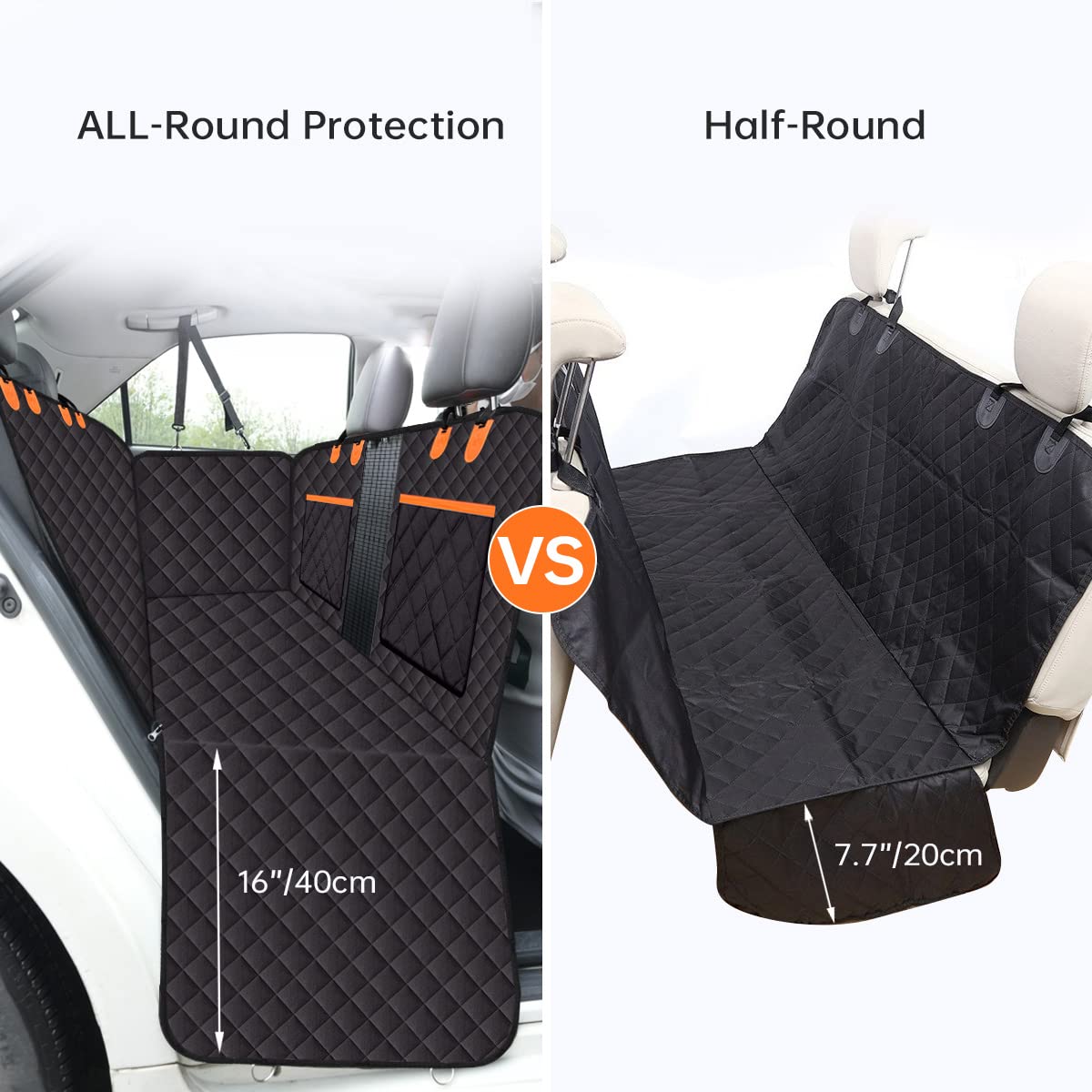 Avacson Dog Car Seat Cover For Back Seat, 100% Waterproof Dog Hammock For Car, 600D Scratchproof Nonslip Durable Dog Car Seat Cover With Mesh Window And Storage Pocket For Cars/Trucks/Suvs