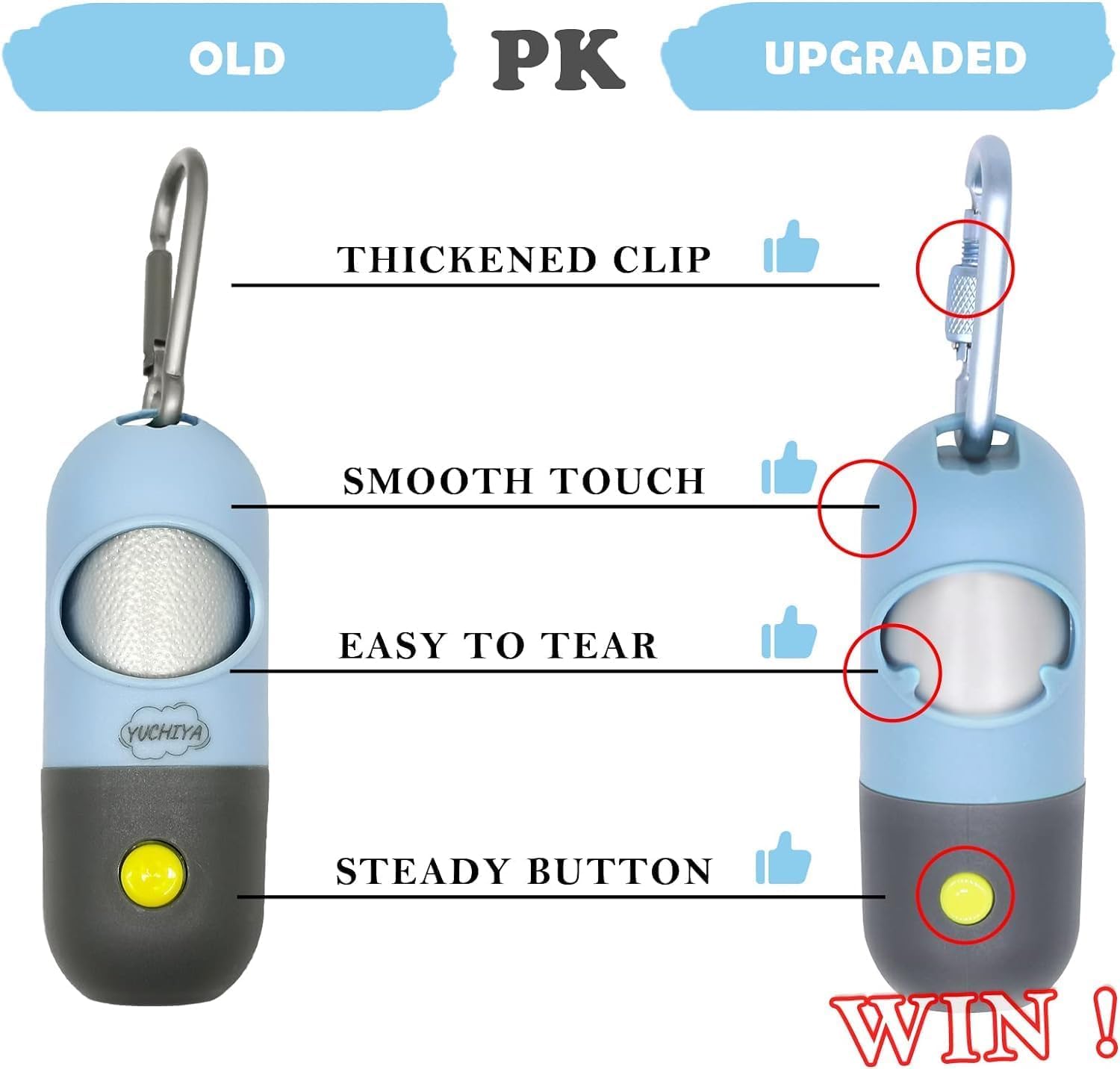 Dog Waste Bags Holder With Led Flashlight Doggie Poop Bags Dispenser With 13 Rolls Leak-Proof Pet Trash Bags Rechargable Usb Cab