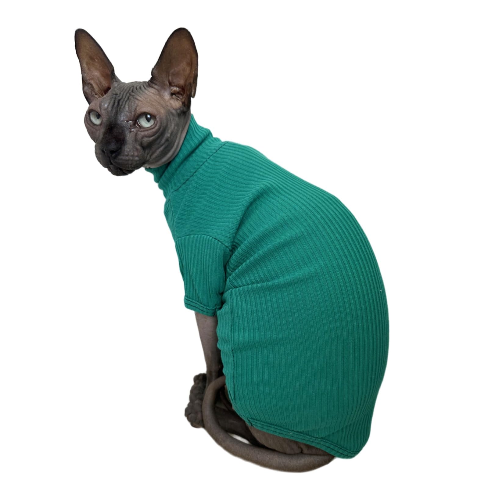 Sphynx Hairless Cats Shirt Breathable Cat Turtleneck Sweater Pullover Kitten T-Shirts With Sleeves Cat Pajamas Jumpsuit For Sphy