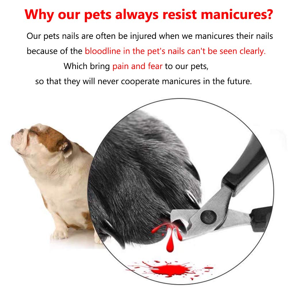 Illuminated Pet Nail Clipper, 5X Magnification Pet Nail Scissor Safe With Led Light, Pet Grooming Nail Care Tool Great For Dogs Cats