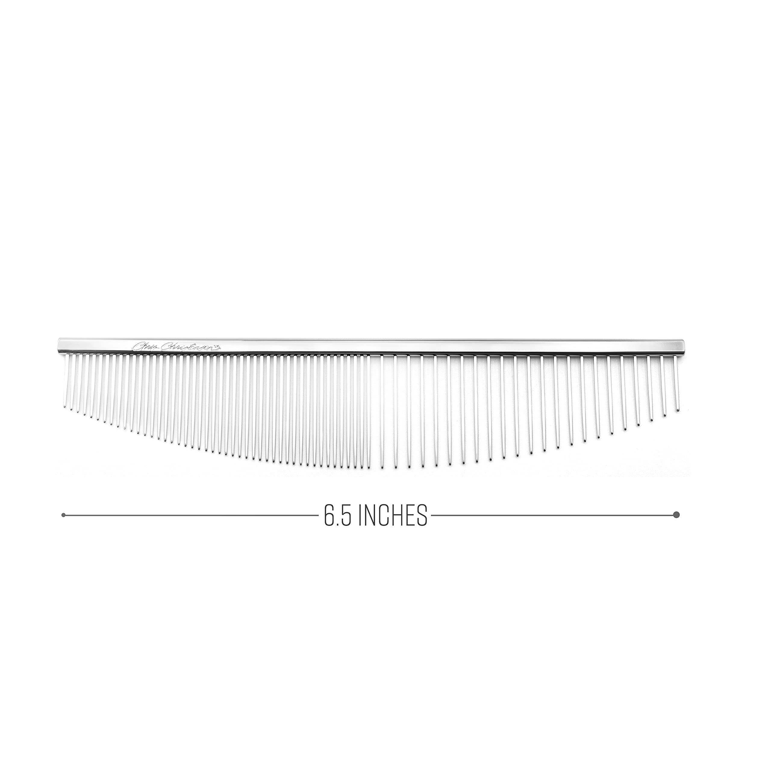 Chris Christensen 00C 6.5 in Crescent Coarse/Fine Finishing Butter Comb, Groom Like a Professional, Rounded Corners Prevent Fric