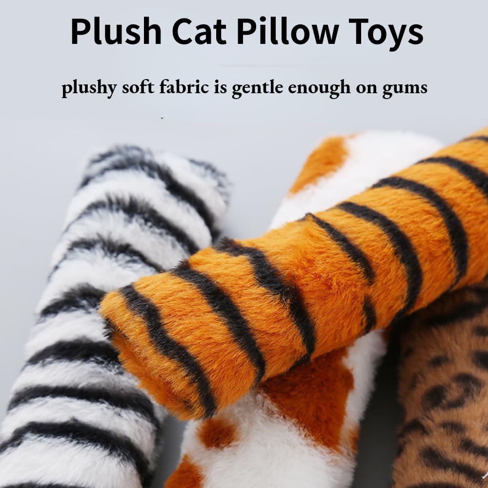 3 Pcs Soft & Durable Crinkle Sound Catnip Pillows, Interactive Kicker Toys For Indoor Cats, Promotes Kitten Exercise For All Bre