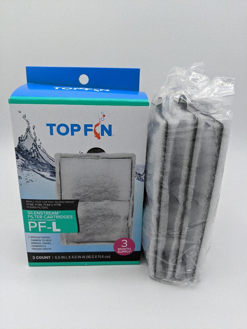 Top Fin Silenstream Pf-L Refill For Pf20, Pf30, Pf40 And Pf75 Power Filters 6.5In X 4.5- (3 Count)