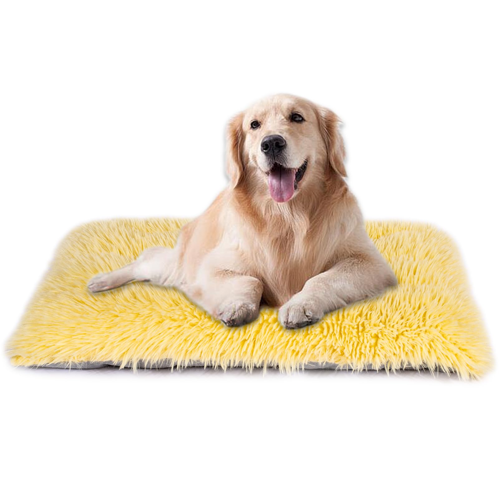 Washable Dog Bed, Deluxe Plush Dog Crate Pad And Cat Bed, Anti-Slip Bottom Kennel Pad Mat, Fuzzy Pet Beds For Large, Medium, Sma