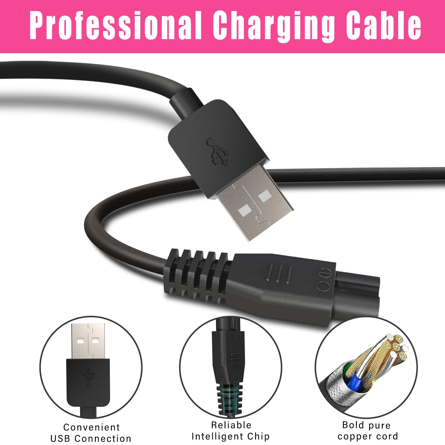 Universal Hair Clipper Charger Cord, Replacement Charger for Various Electric Hair Clipper, Shavers, Razors,Trimmer, Pet Clipper