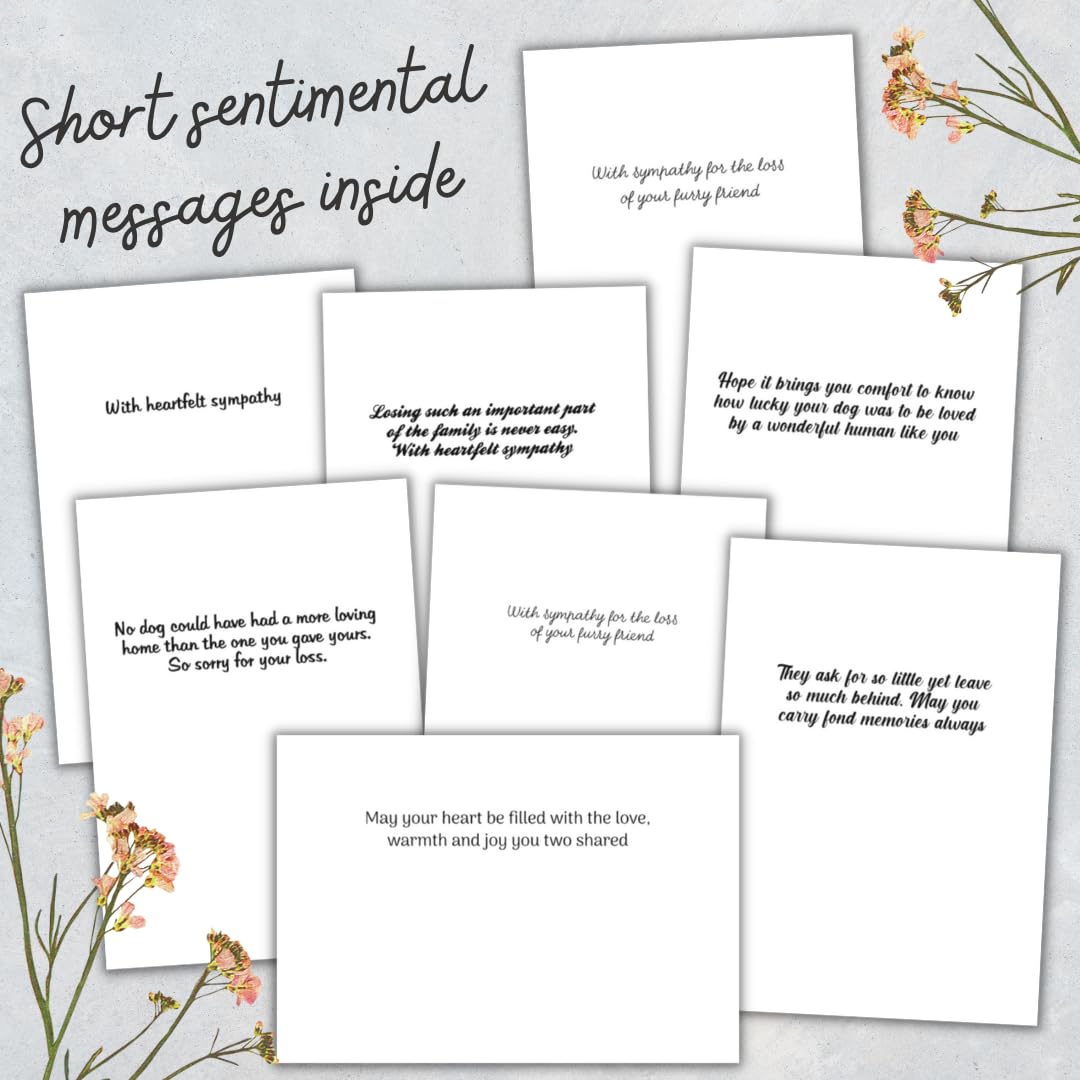 Hat Acrobat 24 Pet Sympathy Cards For Dogs, Cats With Envelopes - Pet Sympathy Card, Loss Of Dog Sympathy Card Set, 24 Cards In