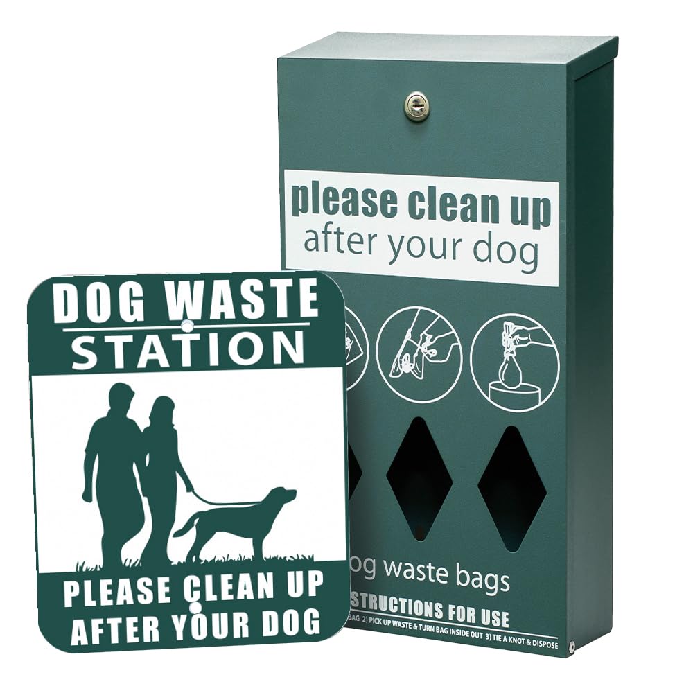 Zero Waste Usa - Rust Proof Aluminum Dog Waste Station For Roll Bags (Most Popular Bags) - Free 400 Waste Bags & 25 Can Liners -