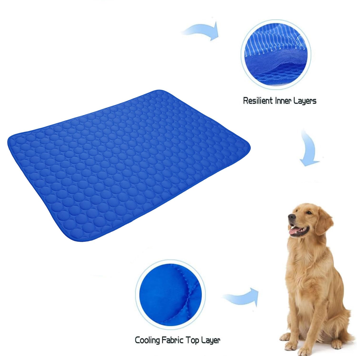 MICROCOSMOS Summer Cooling Mat & Sleeping Pad- Water Absorption Top, Materials Safe, Easy Carry, EZ Clean. Keep Cooling for Pets