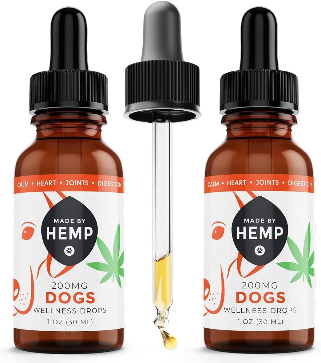 Made by Hemp - Hemp Oil for Dogs - Made in The USA - Holistic Relief for Stress, Pain, Inflammation - Hip and Joint Health - Sle