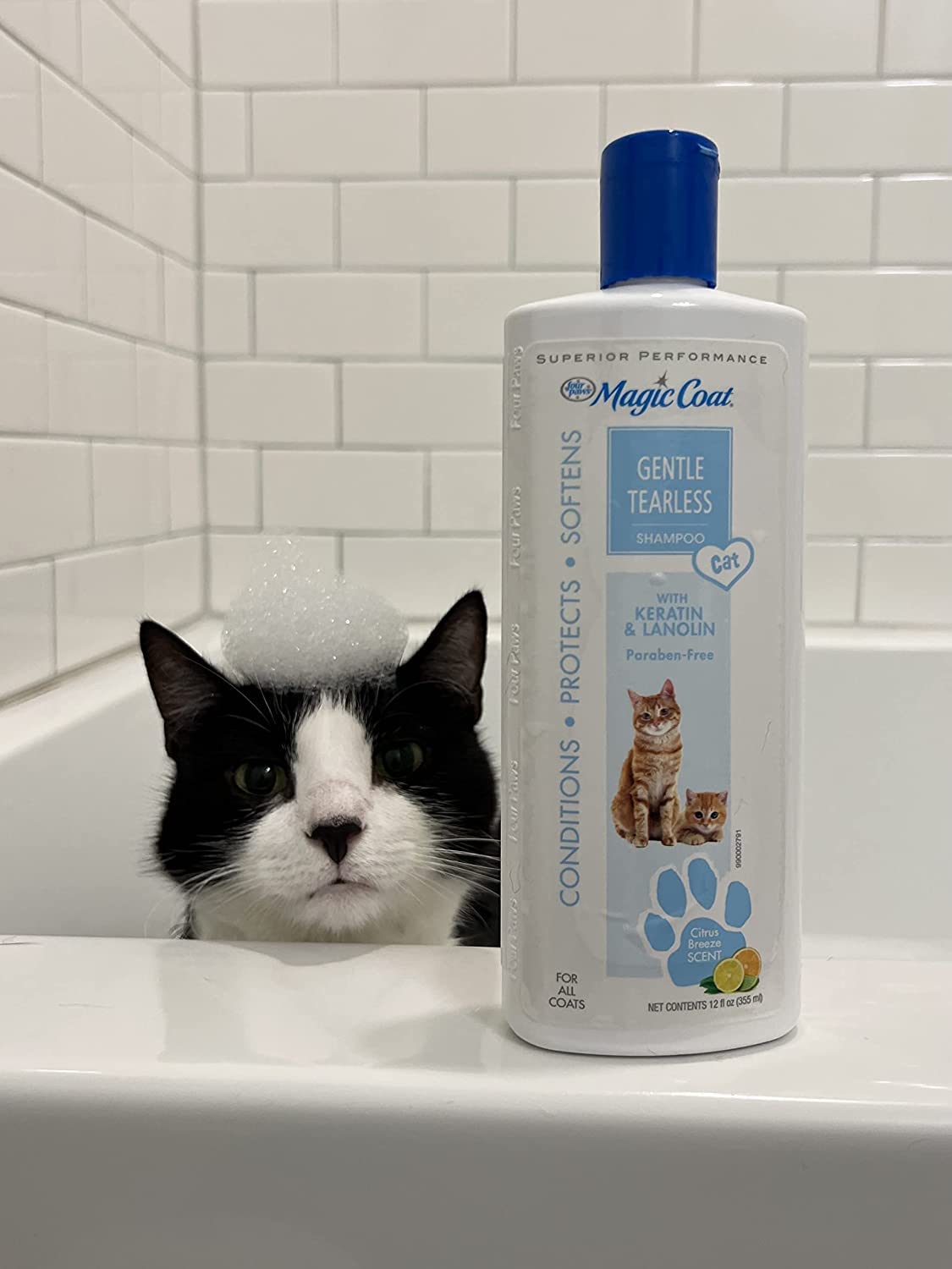 (3 Pack) Four-Paws Magic Coat Cat Tearless Shampoo, 12-Ounce Each