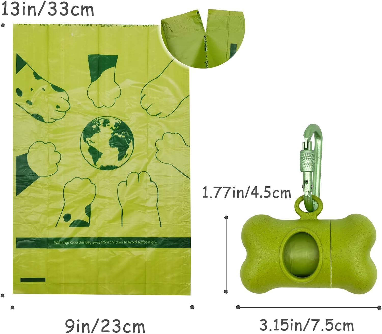 Dog Poop Bags Holder For Leash|Dog Baggie Dispenser With Leak-Proof Poo Bags For Leash On The Go For Walking Doggie Outdoor