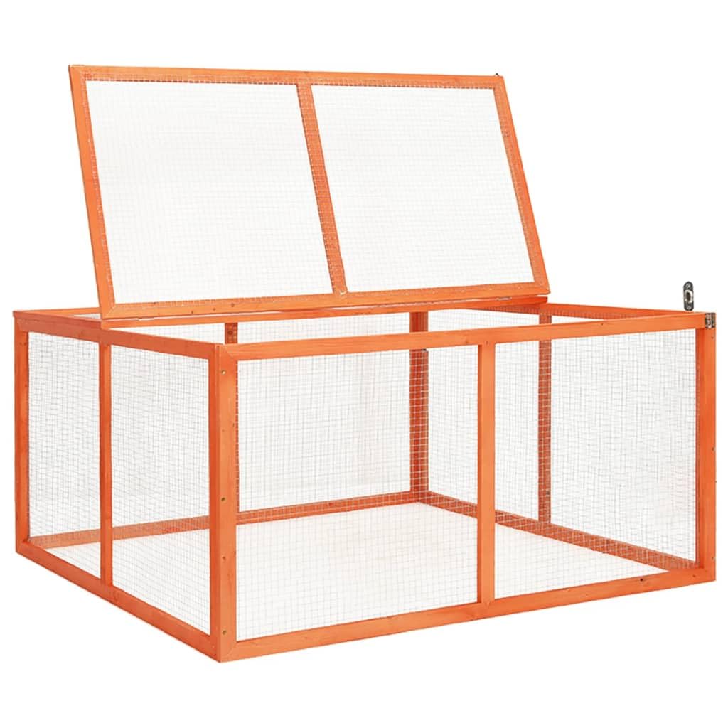 vidaXL Rabbit Hutch - Solid Firwood and Steel Wire - Outdoor Design - Suitable for Small Animals -Easy Assembly- Openable Roof - Cali Prop 65 Warning