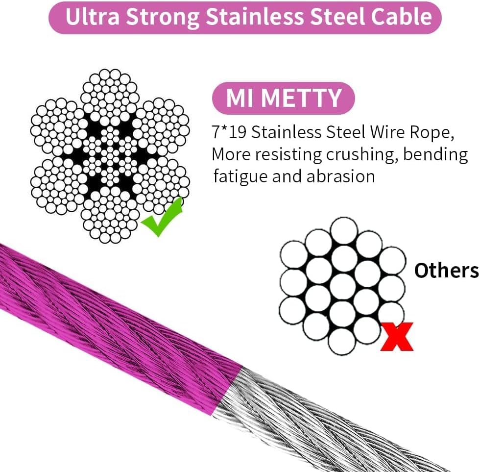 Mi Metty Tie Out Cable For Dog,25Ft Dog Leads With Swivel Hook And Shock Spring,Heavy Duty Tie Out Cable For Large Dogs Up To 12