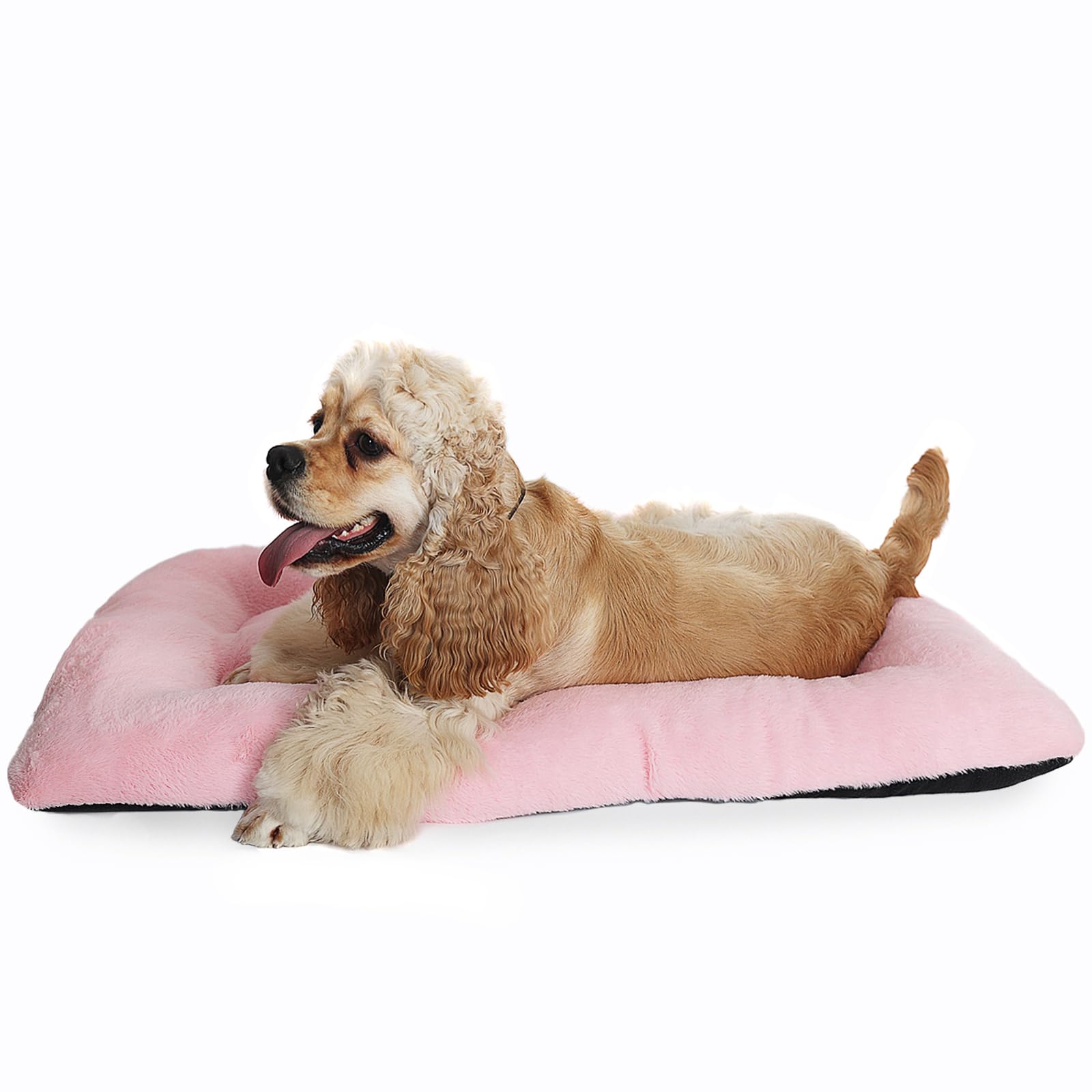Zihapgpzp 36 Inch Dog Crate Pad Pink Washable,Ultra Soft Cute Dog Crate Bed 36 X 24 With Anti-Slip Bottom,Deluxe Faux Fur Pet Ke