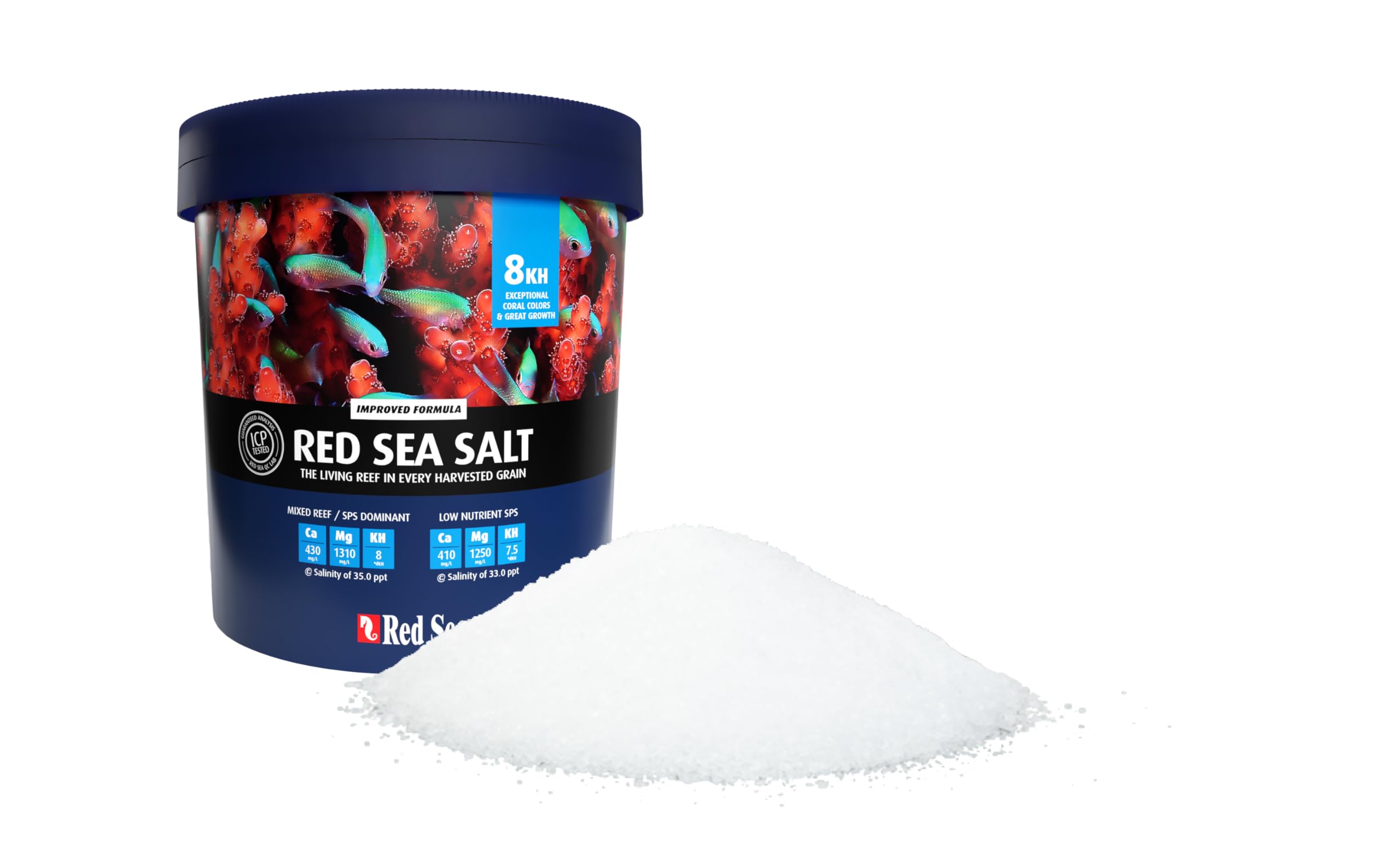 Red Sea Reef Salt Mix Small Bucket | Makes 55 Gallons Complete Marine Saltwater Aquarium Advanced Formula Optimal Coral Health &