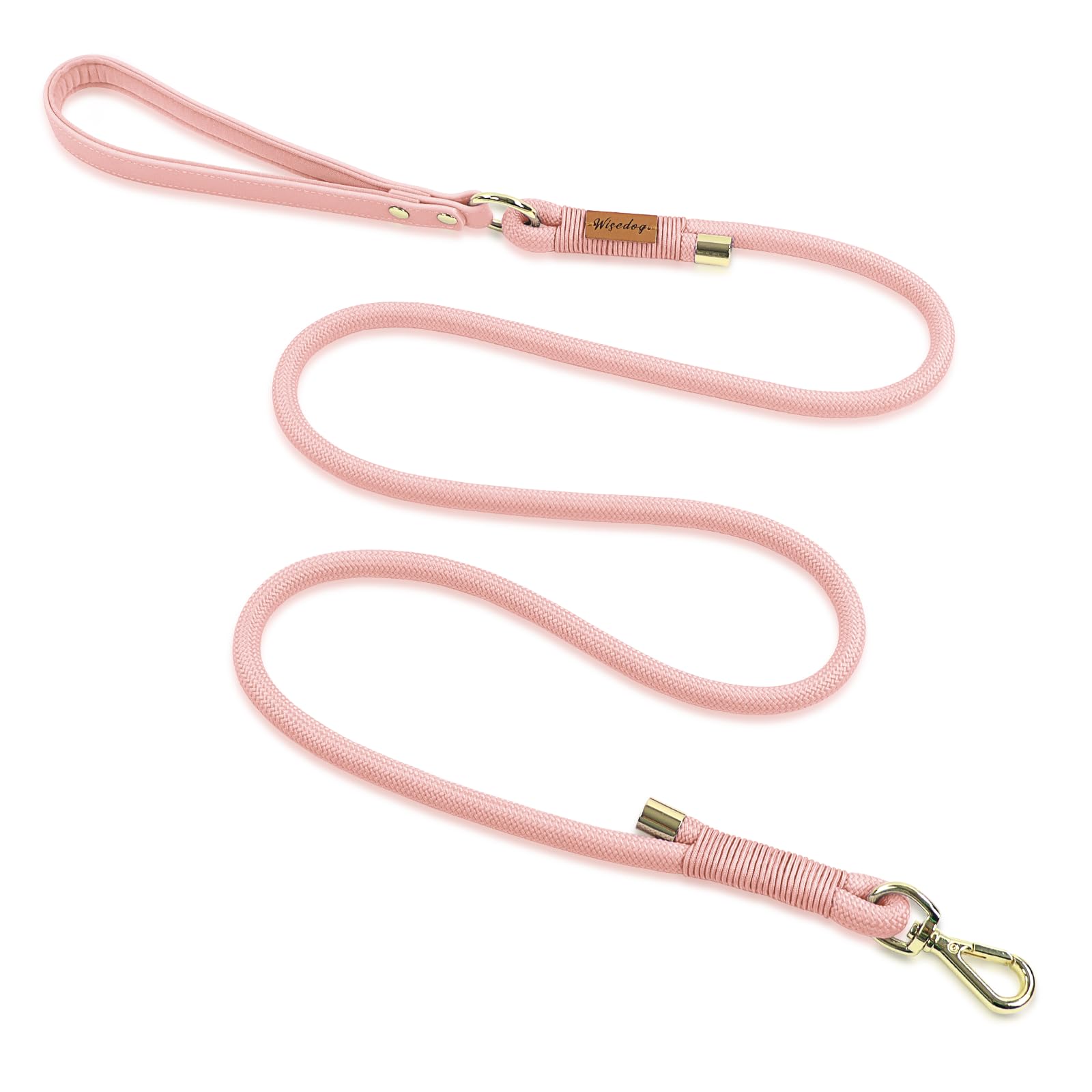 Wisedog Polyester Rope Dog Leash Heavy Duty With Soft Comfortable Padded Handle, Durable Stylish Braided Pet Leash 5 Ft/6 Ft For