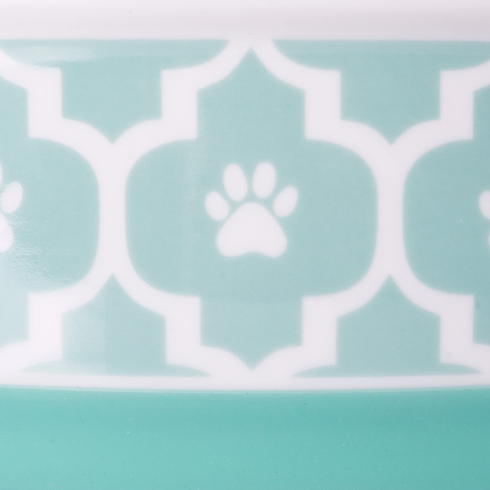Bone Dry Lattice Collection Pet Bowl & Canister, Single Dish, Medium 6x2, Aqua