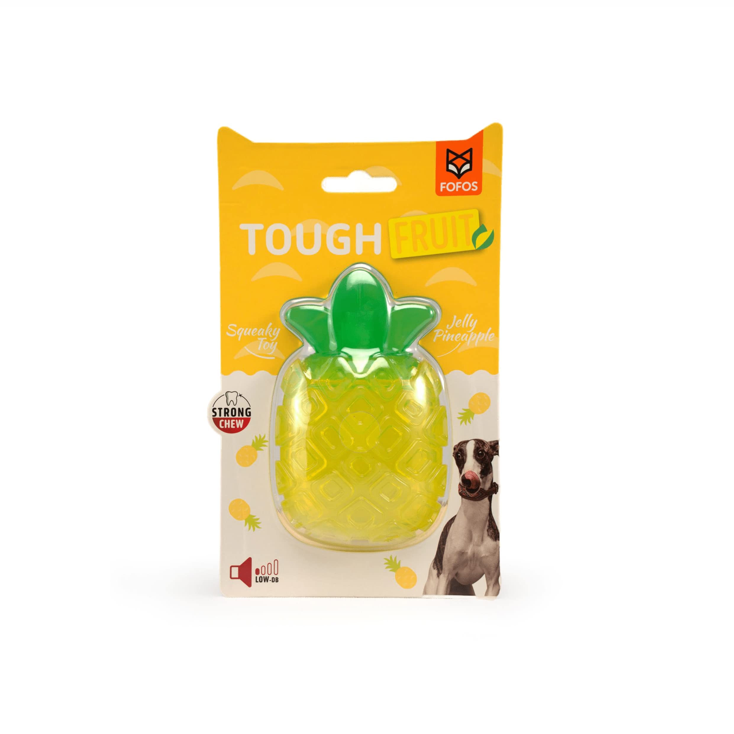 BarkButler x FOFOS FruityBites Fun Pineapple Chew & Squeaky Toys for Dogs, Dog Toys for Large Dogs (1030kgs)  Yellow
