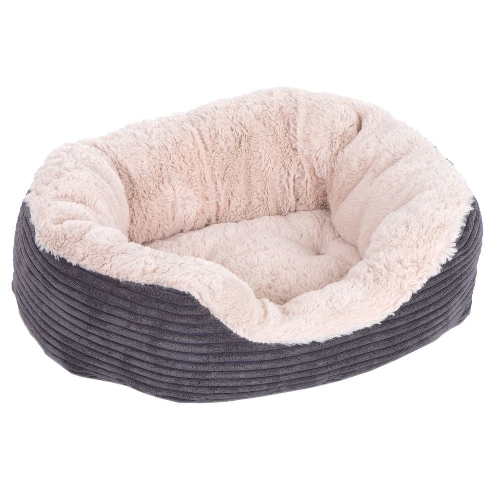 40 Winks Oval Sleepers - Grey Jumbo Cord/Plush 25' Ped Bed