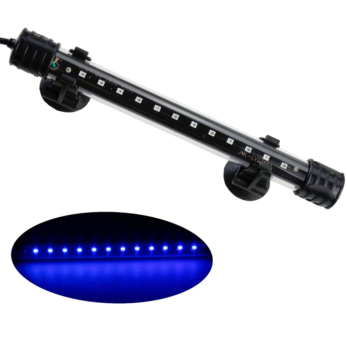 Aquaneat Aquarium Led Submersible Light 7.5 Inch Underwater Stick Strip Bar Lamp Fish Tank (Blue)