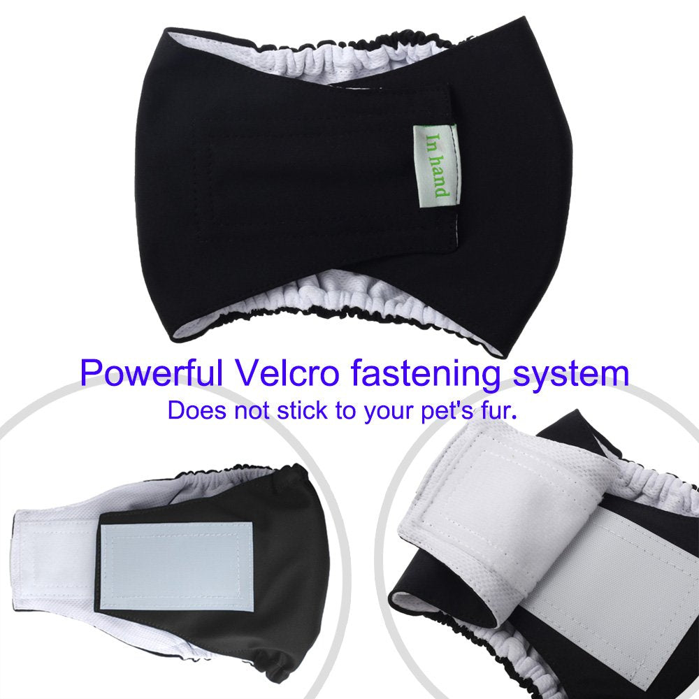 In hand Washable Durable Male Dog Diapers(Pack of 3), Premium Reusable Belly Bands Belly Wrap for Male Dog, Comfy Doggie Diapers