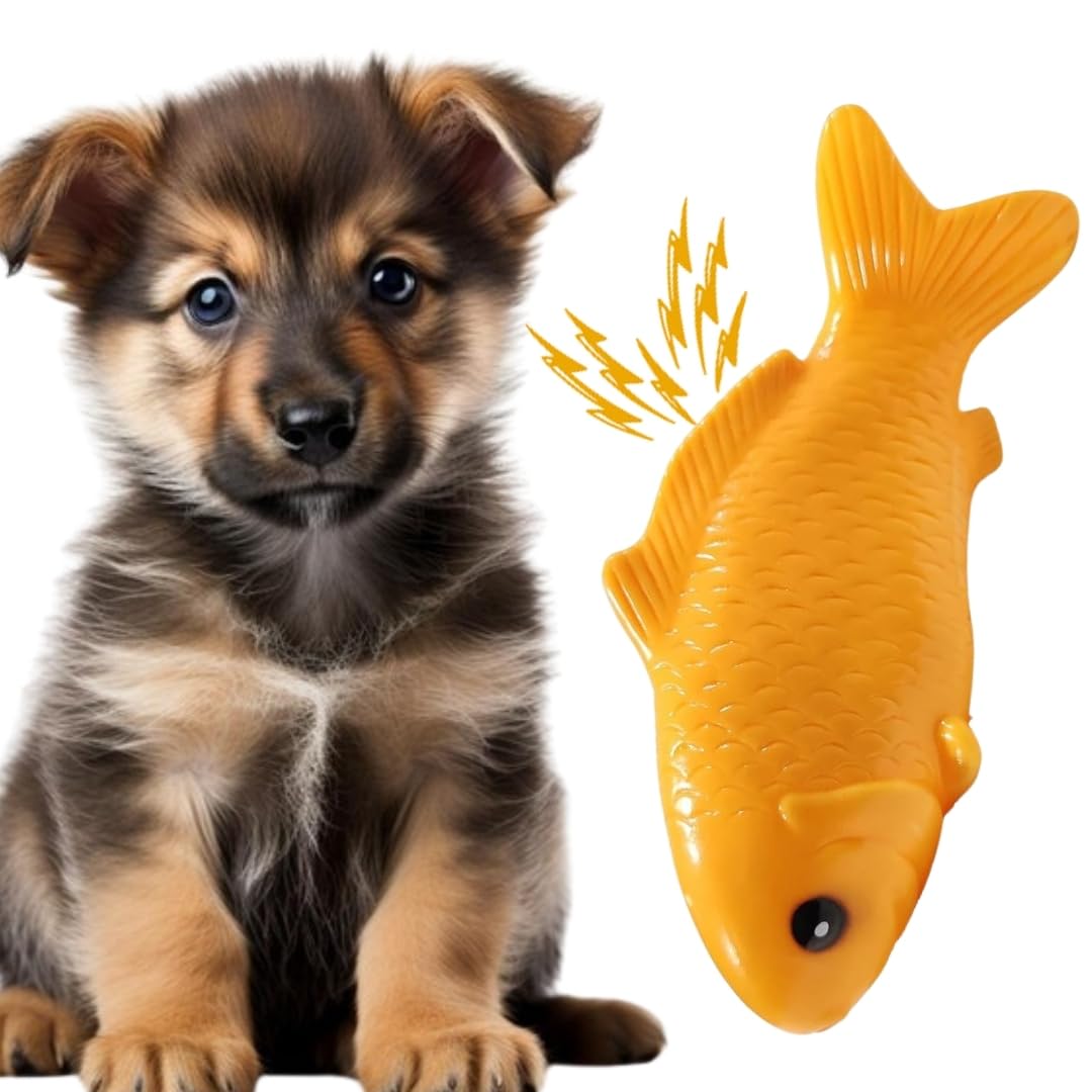 Sage Square Squeaky Rubber Fish Toy for Dogs & Cats: Unleash The Chew Cravings with Loud Squeak, Entertained for Hours, Interact