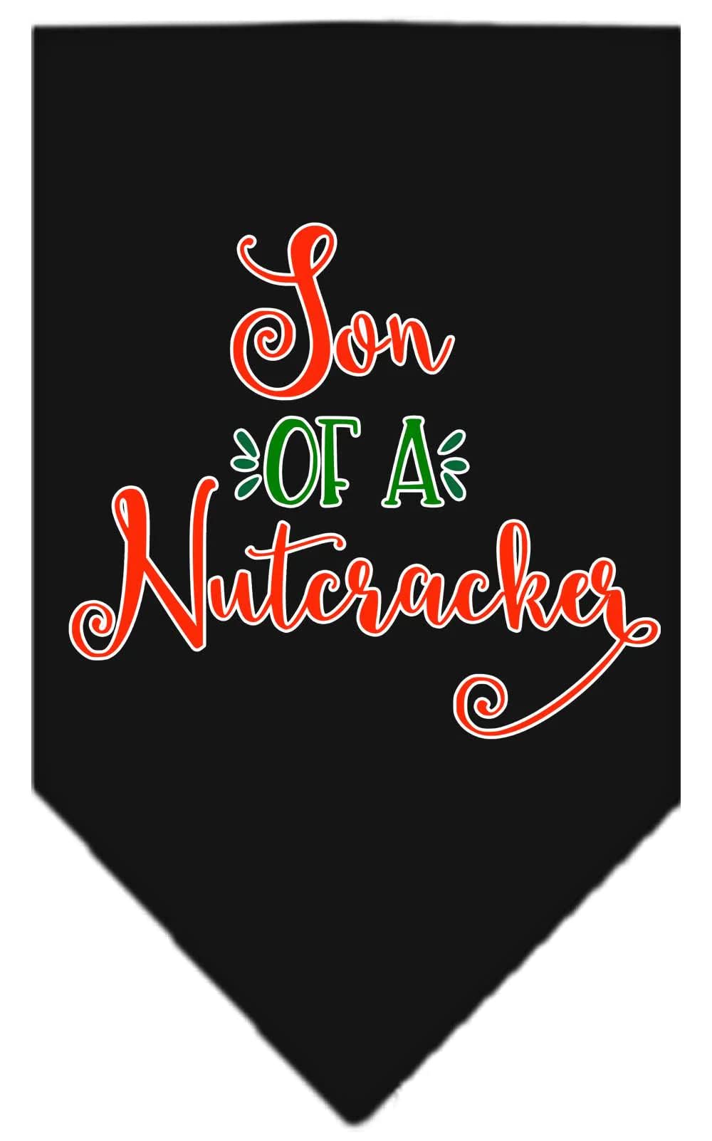 Christmas Pet and Dog Bandana Screen Printed, &quot;Son Of A Nutcracker&quot; Emerald Green Large