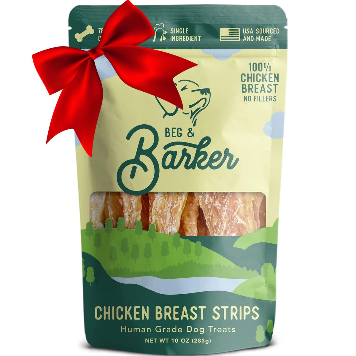 Beg & Barker Chicken Jerky For Dogs (10 Oz, Pack Of 1) - Dog Training Treats - Natural Dog Treats Made In The Usa - Grain Free, Diabetic-Friendly, High Protein, Sugar-Free (Chicken Dog Jerky)