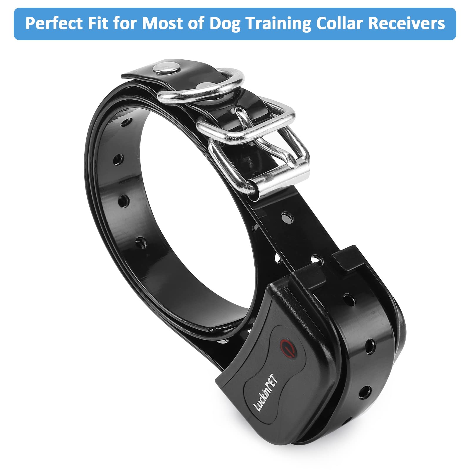 Luckinpet Waterproof Dog Collar Replacement Strap For Shock Collar And Fence Easy Clean Odorless Dog Collar Metal Buckle 3/4 Inc