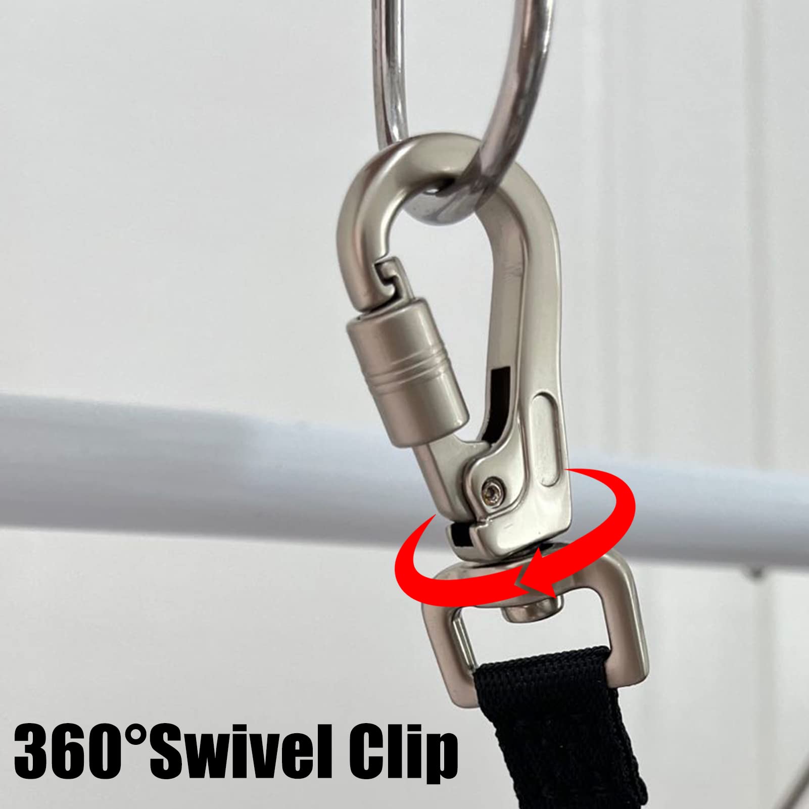 Heavy Duty Double Ended Collar Backup Clip For Dog Harnesses, Lockable Safety Clip For Prong Collar With Gentle Nylon Webbing