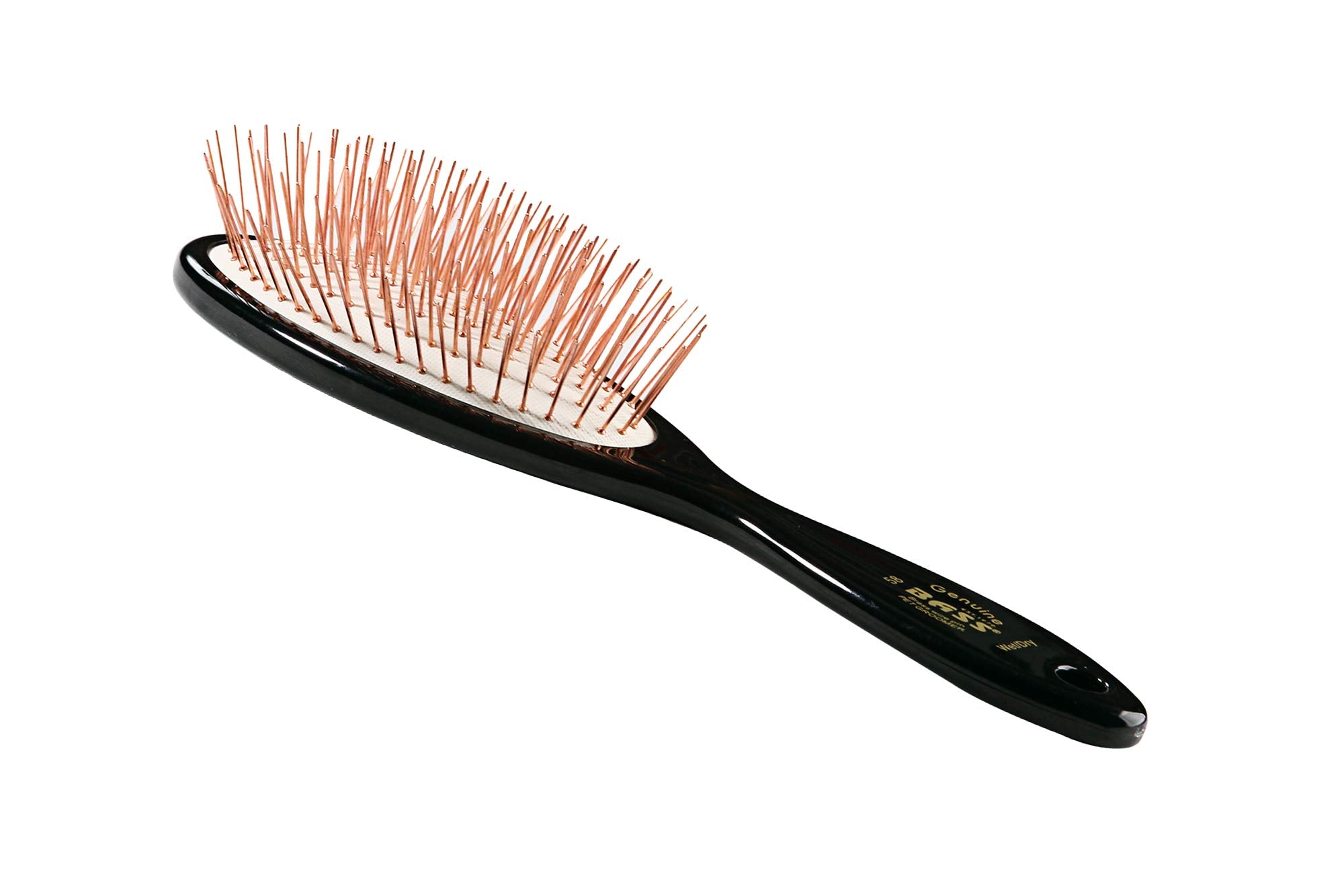 Bass Brushes Large/X-Long All Wire Brass Pin Cushion Pet Brush With Acrylic Handle