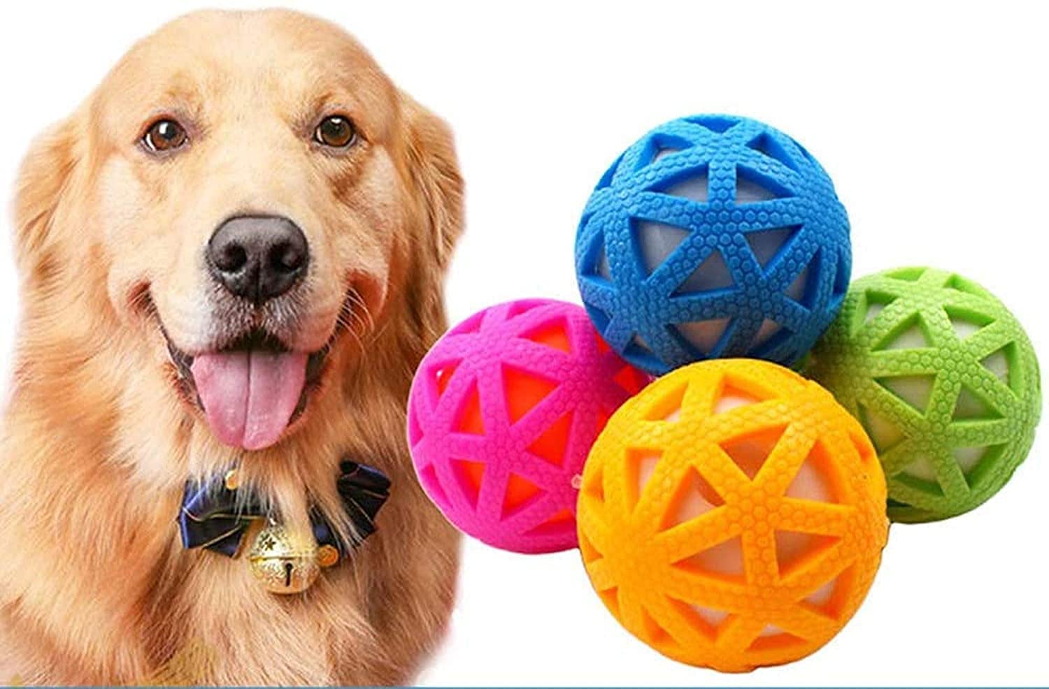 RvPaws Solid Rubber Dog Balls Solid Rubber Bouncy Ball Bite Resistant and Indestructible Dog Training Ball,Pet Solid Rubber Boun