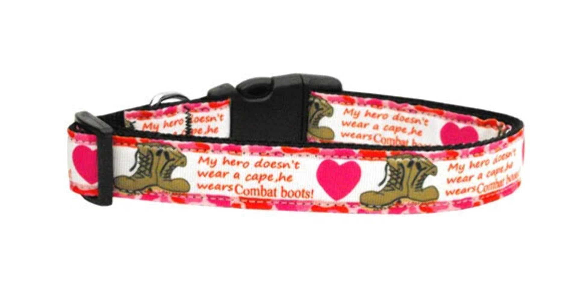 Pet Dog & Cat Nylon Collar or Leash, &quot;Combat Boots&quot; LG Collar