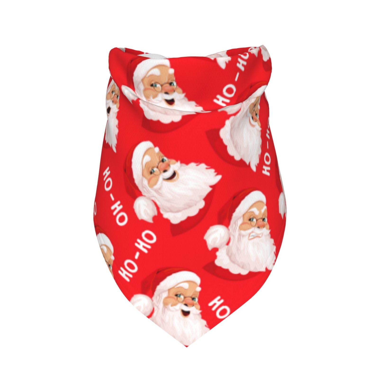 Merry Christmas Santa Claus Cute Dog Bandana Scarf Triangle Bibs Pet Accessories Cat Kerchief White23 One Size