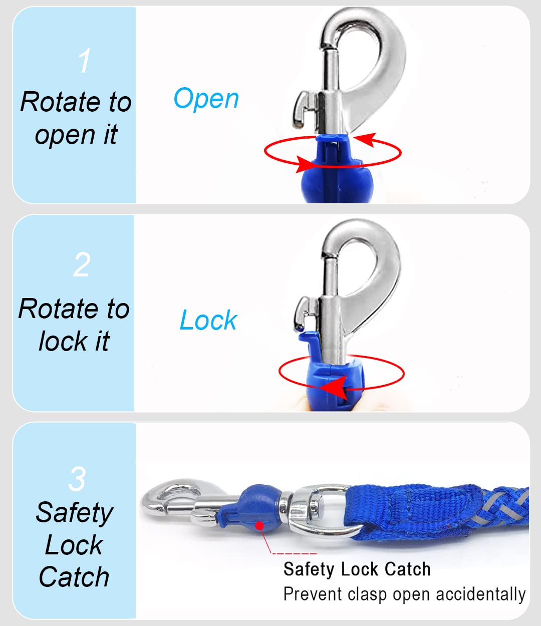 Mycicy Reflective Dog Leash 3Ft 4Ft 6Ft 10Ft, Heavy Duty Dog Leash Nylon Braided Strong Rope Dog Lead For Small Medium Large Dogs Walking Leash (Blue 6Ft)