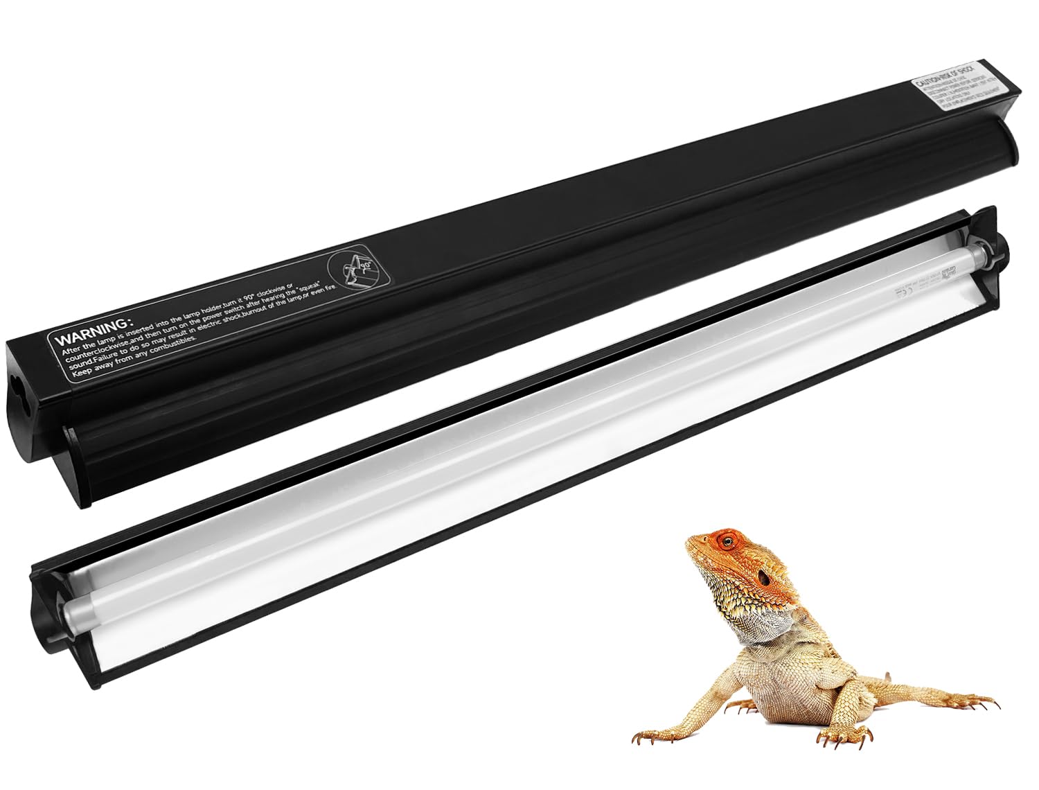 Ycxydr 24W T5 Ho Uvb Reptile Light Fixture Kit, Terrarium Hood Light With Reptile Light Desert Uvb 10.0 Fluorescent Tube,Terrari