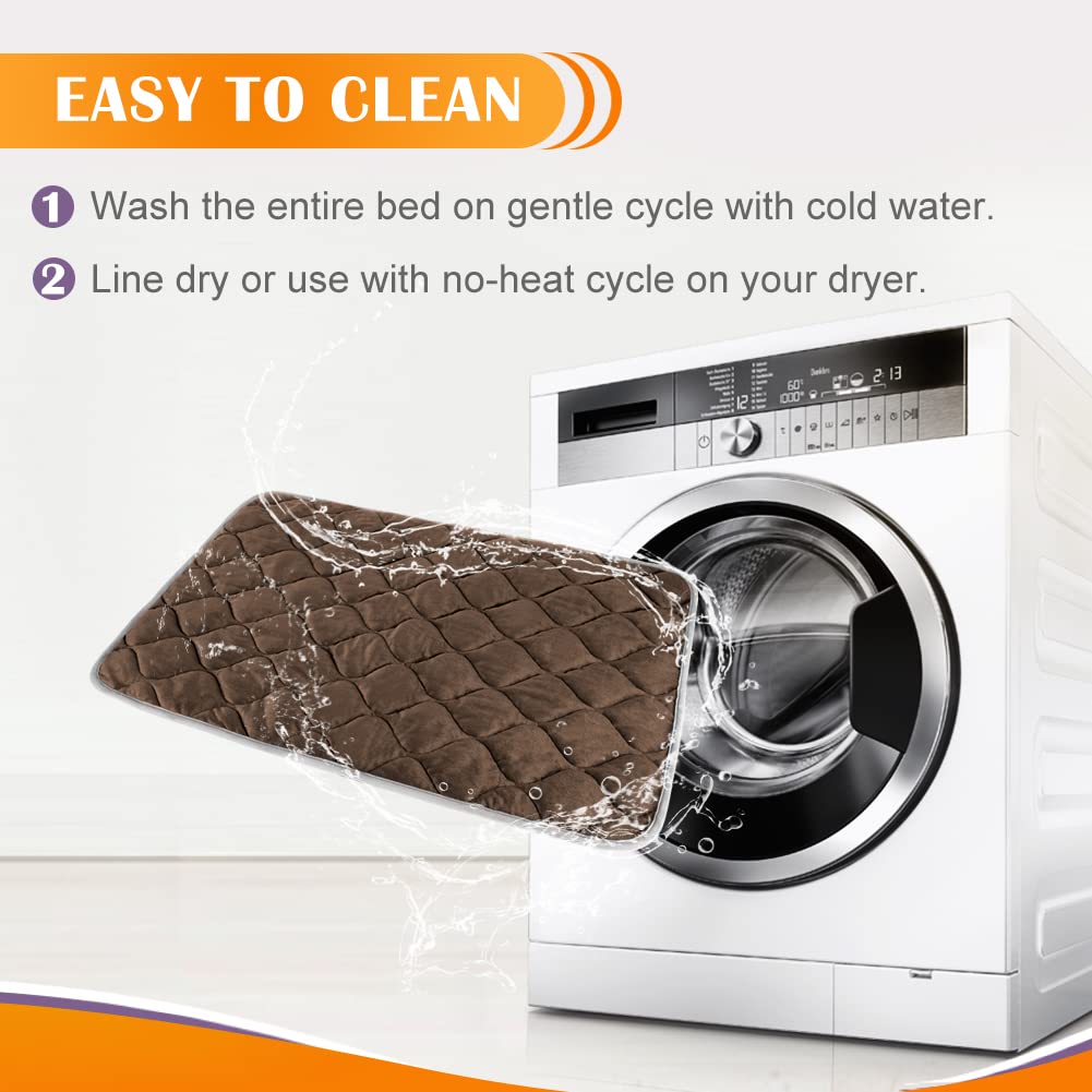 Uligota Self Heating Cat Mat Thermal Pet Bed Mat Self-Warming Pet Crate Pad Medium